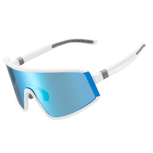 ROCKBROS Polarisierte Fahrradbrille Herren Damen, Ultraleicht Sonnenbrille, UV400 Schutz, TR90 Rahmen, Sportbrille für Rennrad MTB von ROCKBROS