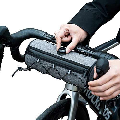 ROCKBROS Road-to-Sky Fahrrad Lenkertasche Fahrradtasche Lenker Vordertasche 1,5L Wasserabweisend Reflektierend Modern 5 Farben für Mountainbikes, Rennräder, Citybikes Grau von ROCKBROS