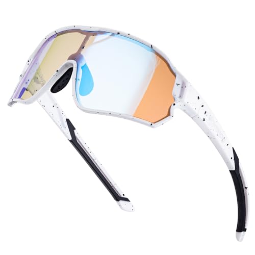 ROCKBROS Selbsttönende Fahrradbrille Sportbrille Jugendliche Sonnenbrille Kinder Radbrille UV400 Schutz Fahrrad 4 Farben mit TR90 Rahmen von ROCKBROS