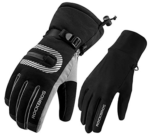 ROCKBROS Skihandschuhe 2 in 1 Handschuhe Frühling, Herbst, Winter Vollfinger Winddicht Warme Handschuhe für Outdoor Sports Laufen, Motorrad, Fahrrad Damen Herren von ROCKBROS