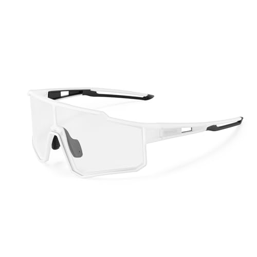 ROCKBROS Sportbrille Selbsttönend Sonnenbrille Photochromatisch Herren Damen Sunglasses UV400 Schutzbrille TR90 Rahmen für Outdoorsport Radfahren Golf von ROCKBROS