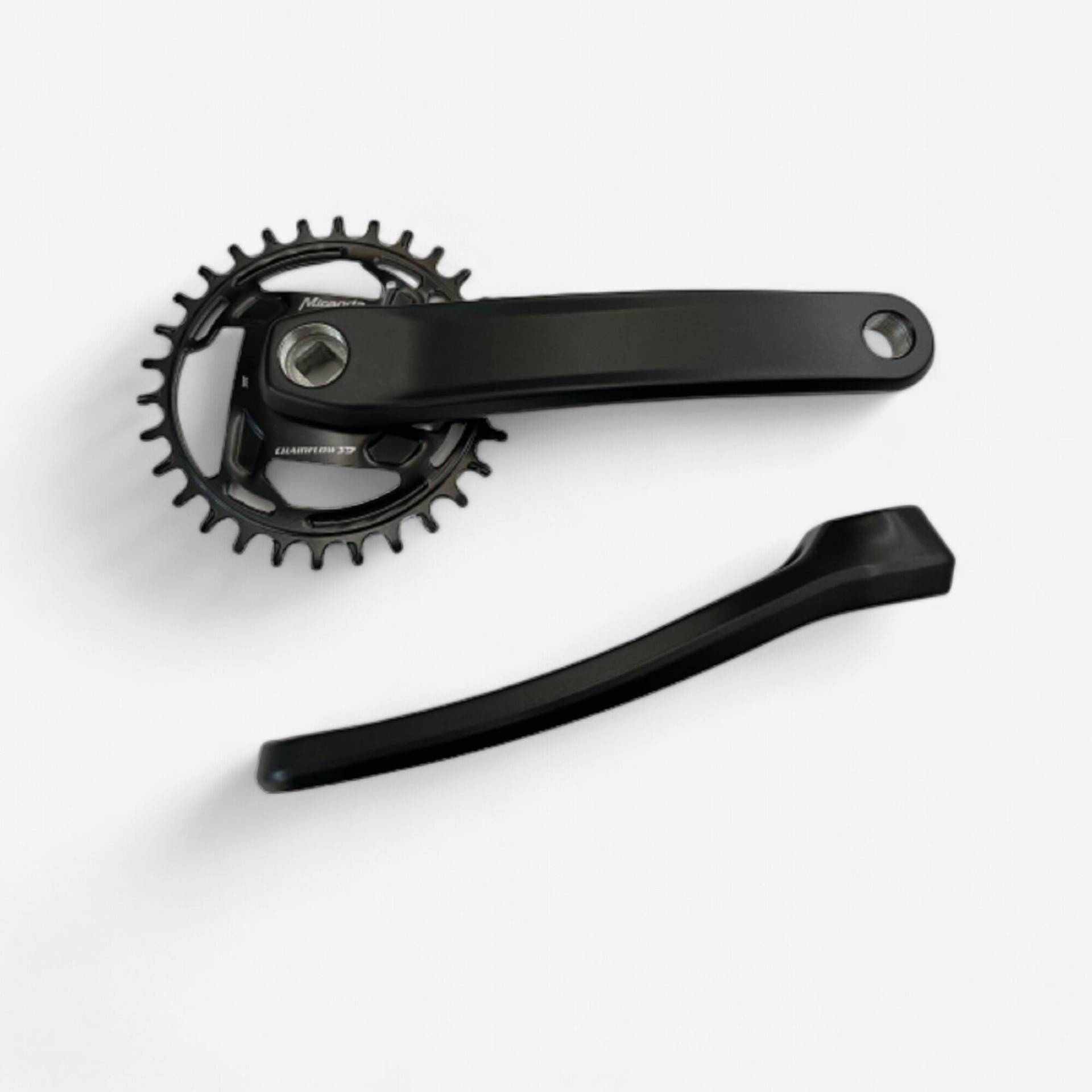 MTB Kurbelgarnitur Einfachkettenblatt 9 Gänge 30 Zähne 175 mm Vierkantachse von ROCKRIDER