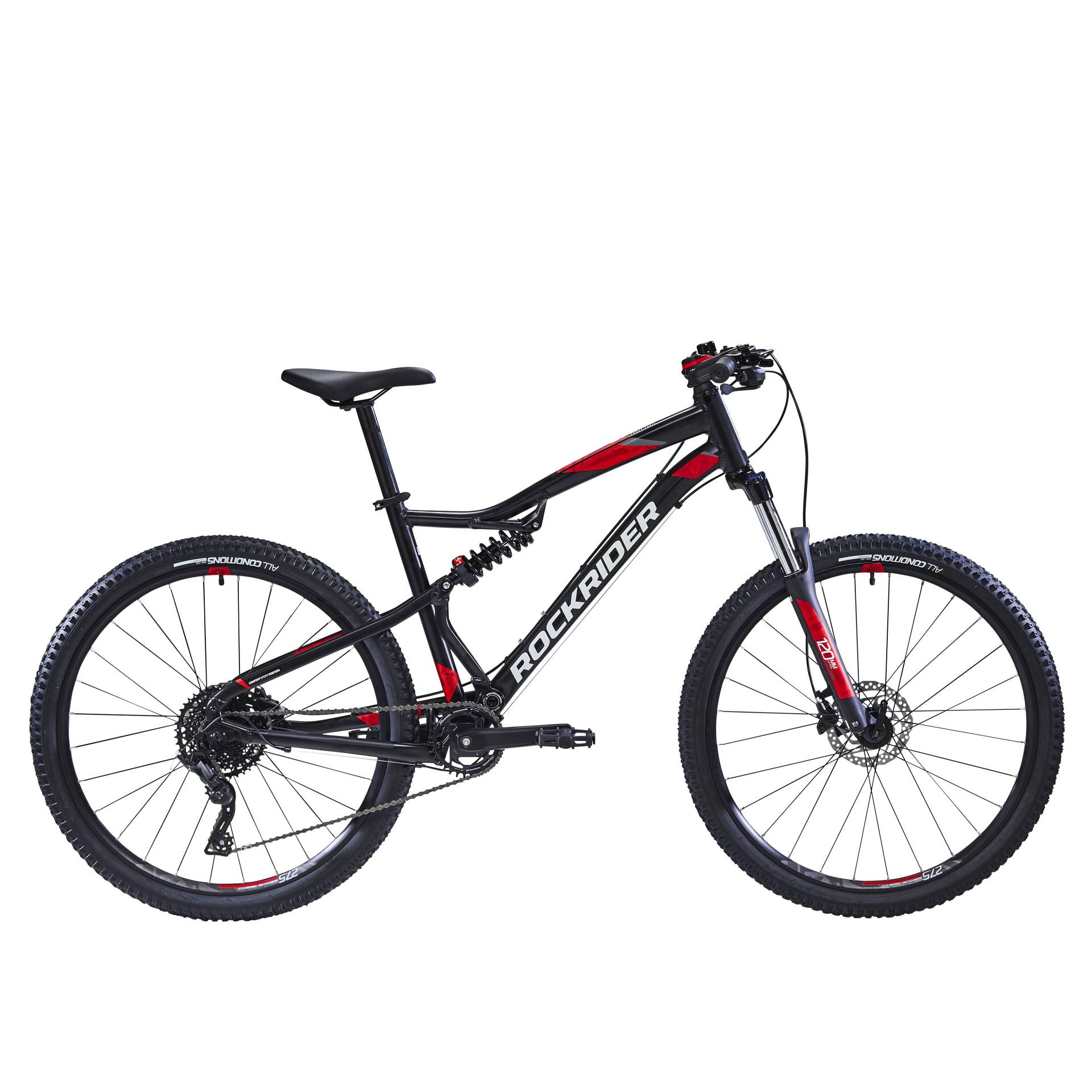 Mountainbike ST 530 S 27,5 Zoll schwarz/rot von ROCKRIDER