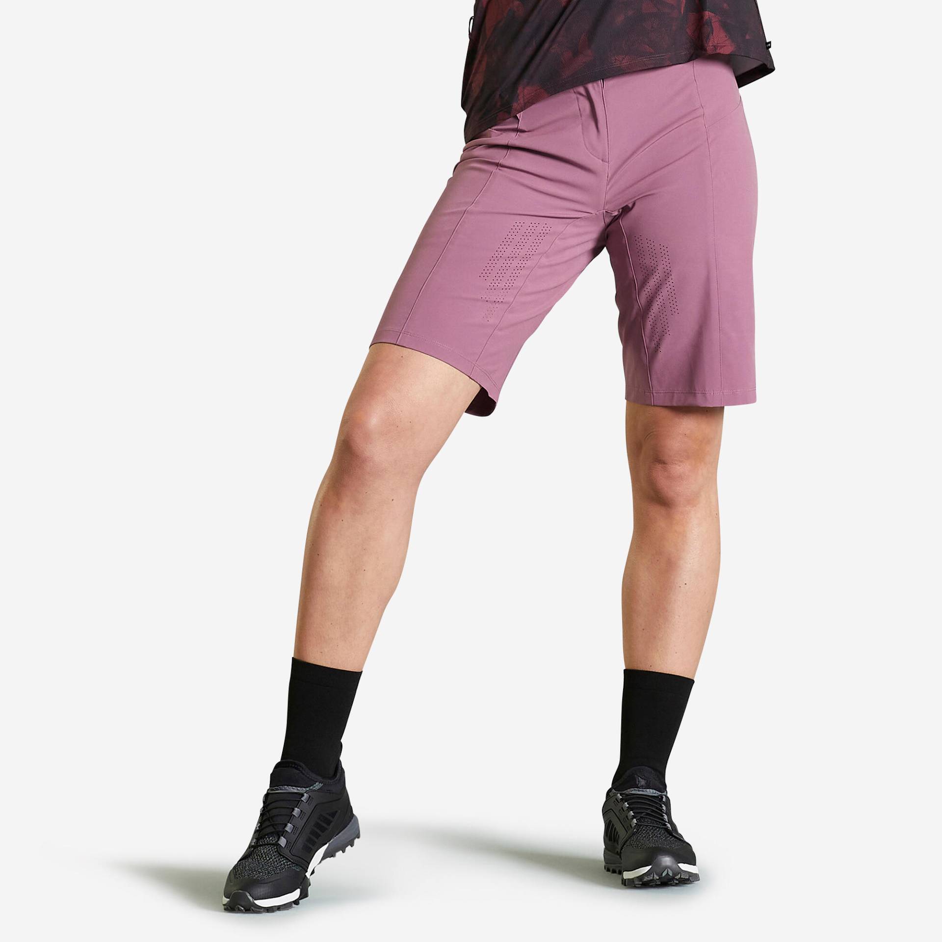 Damen MTB Shorts kurze Radhose – Expl 700 rosa von ROCKRIDER