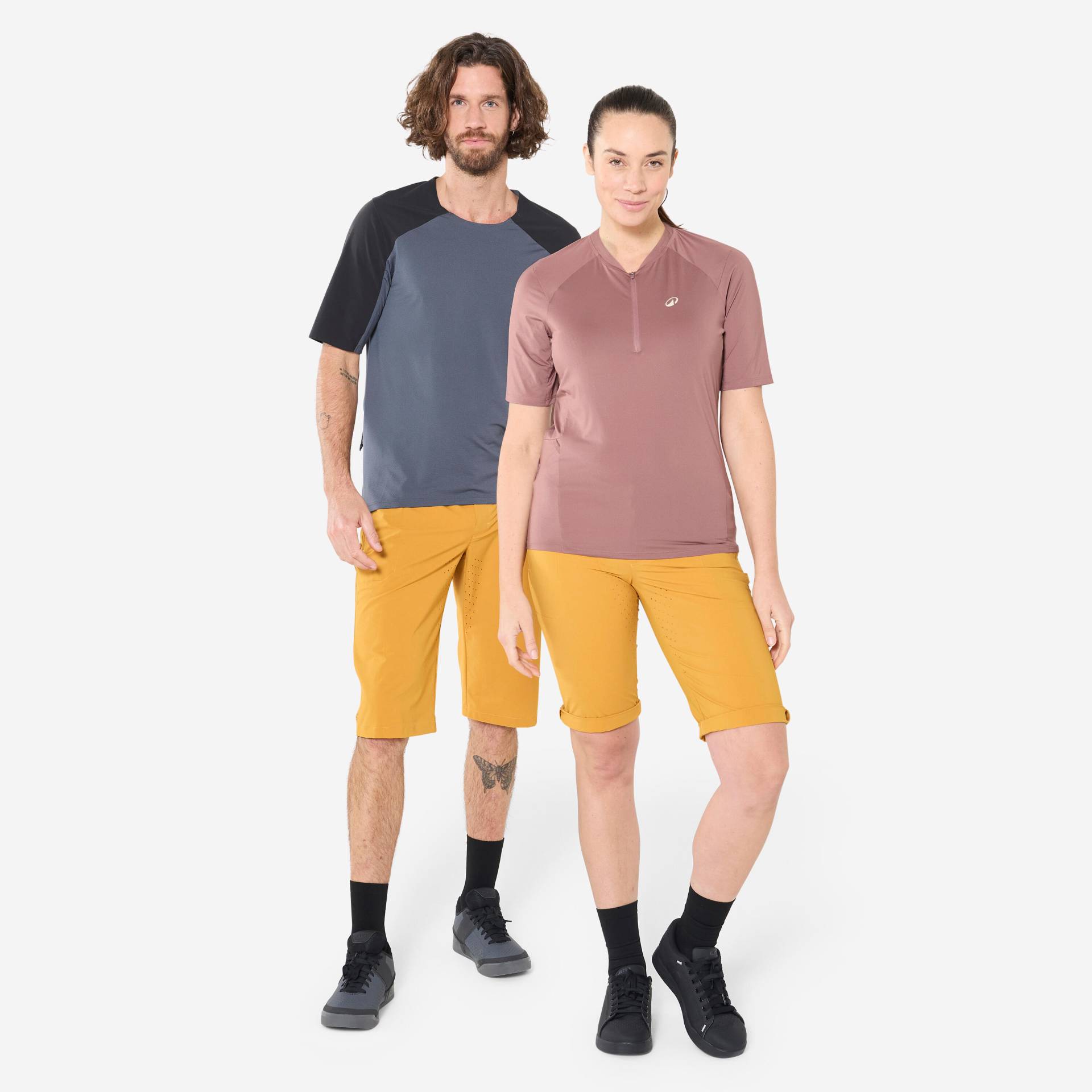 Radhose kurz atmungsaktiv Unisex gelb von ROCKRIDER