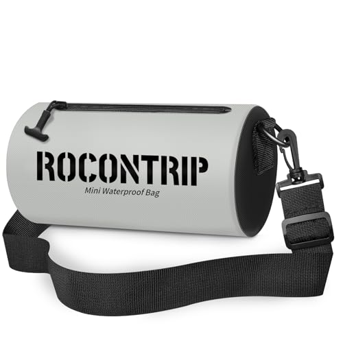 ROCONTRIP Crossbody Dry Bags IPX6, leichte, wasserdichte Tasche, tragbare Schwimmtasche, Reisen, wasserdicht, Trockentasche zum Angeln, Schnorcheln, Bootfahren, Kajakfahren, Wandern (grau) von ROCONTRIP