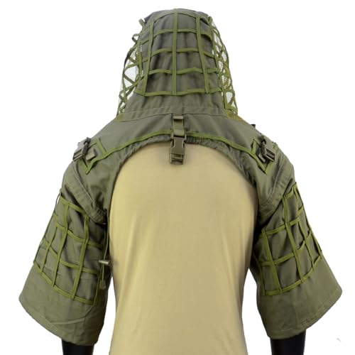 ROCOTACTICAL Sniper Ghillie Suit Foundation Ripstop Ghillie Viper Hood Camouflage Sniper Coat (Rpstop AGM) von ROCOTACTICAL
