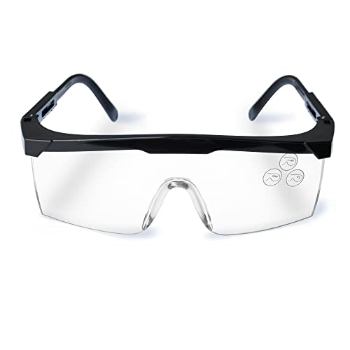 RODOPI ClearVision-FogX Schutzbrille verstellbar Sicherheitsbrille Anti Fog EN 166 1F Arbeitsschutzbrille Seitenschutz Überbrille Arbeit Labor Baustelle (1 Brille) von RODOPI