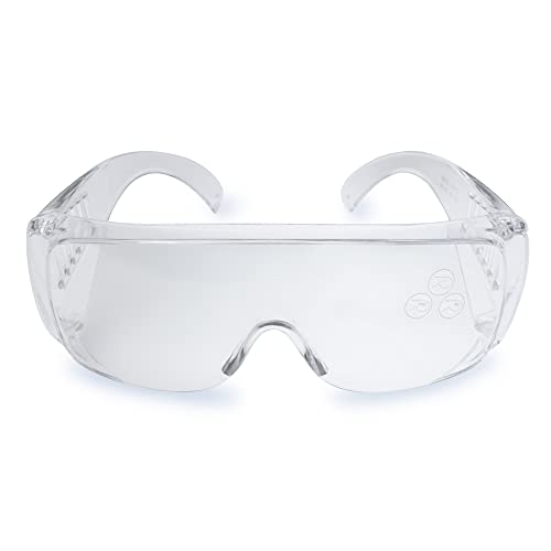 RODOPI ProLense-FogX Schutzbrille für Brillenträger Anti Fog Sicherheitsbrille klar EN 166 1F Arbeitsschutzbrille für Baustelle Labor Überbrille Arbeit (1 Brille) von RODOPI