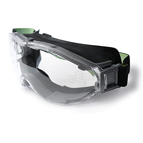 RODOPI Schutzbrille ThunderClear-X25 Anti Fog Vollsichtschutzbrille für Brillenträger EN 166 1F Arbeitsschutzbrille für Baustelle Labor Sicherheitsbrille (1 Brille) von RODOPI