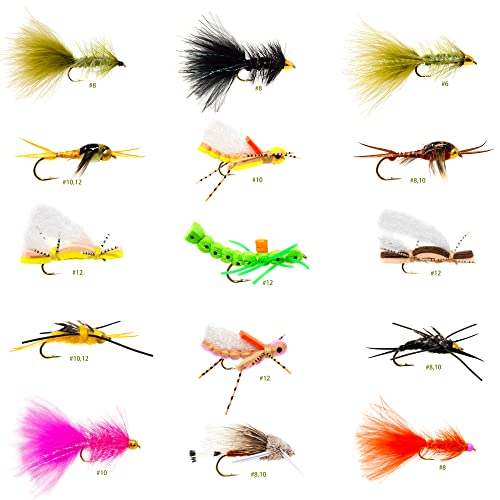 20 Woll-Bugger-Luftschlangen, Hopper, Goldperlen, Gummibein, Stein, Forellen, Fliegenfischen, Sortiment | Forellen, Barsch, Hecht, Köderfischfliegen von ROKC