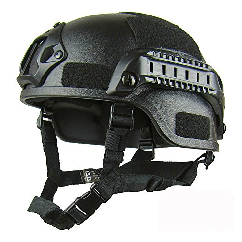 ROKFSCL Taktischer Helm, leichter Armee-Militär-Stil, Schnellhelm, SWAT-Kampf, für Outdoor-Airsoft, Paintball, CS-Spiel, CQB, Sicherheits-Kopfbedeckung (schwarz) von rokfscl