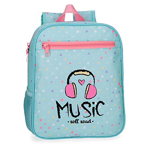 Roll Road Music Vorschul-Rucksack anpassbar an Trolley Blau 23x28x10 cms Polyester 6.44L von Roll Road