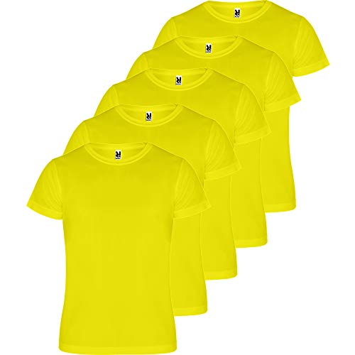 ROLY Herren T-Shirt (5 Stück) Sport | Funktionales T-Shirt für Fitness oder Lauftraining | Atmungsaktiv, Herren, gelb, XL von ROLY