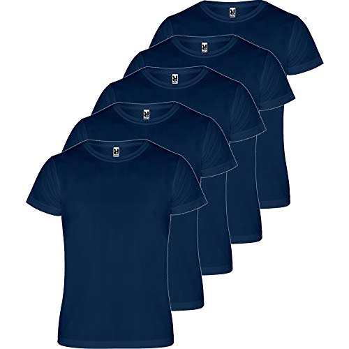 ROLY Herren T-Shirt (5 Stück) Sport | Funktionales T-Shirt für Fitness oder Lauftraining | Atmungsaktiv, Herren, marineblau, 2XL von ROLY