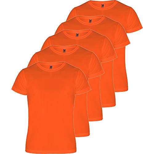 ROLY Herren T-Shirt (5 Stück) Sport | Funktionales T-Shirt für Fitness oder Lauftraining | Atmungsaktiv, Herren, orange, L von ROLY