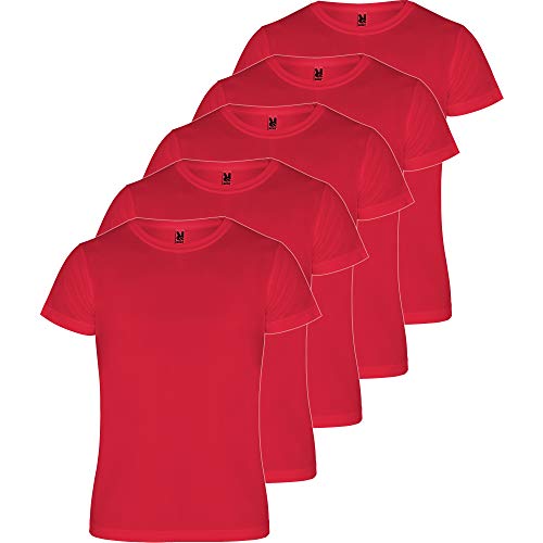 ROLY Herren T-Shirt (5 Stück) Sport | Funktionales T-Shirt für Fitness oder Lauftraining | Atmungsaktiv, Herren, rot, 2XL von ROLY