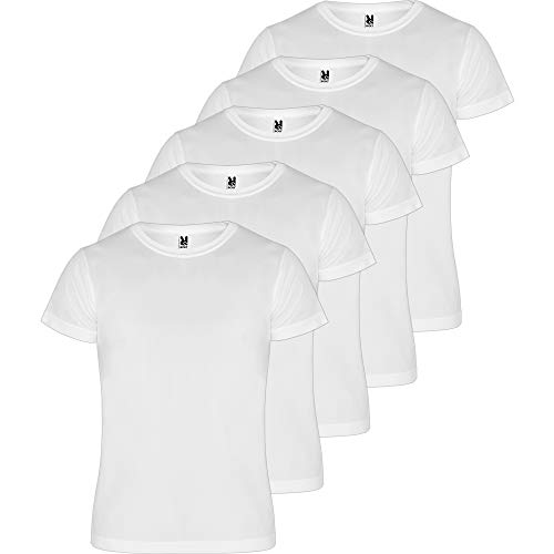 ROLY Herren T-Shirt (5 Stück) Sport | Funktionales T-Shirt für Fitness oder Lauftraining | Atmungsaktiv, Herren, weiß, 2XL von ROLY