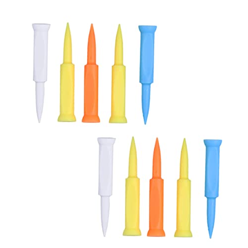 ROMISBABA 10 Stück Teiliges Golftees aus Robustem Kunststoff Farblich Gemischt Leicht und Langlebig als Praktisches Golfs Zubehör für Training und Spielspaß von ROMISBABA