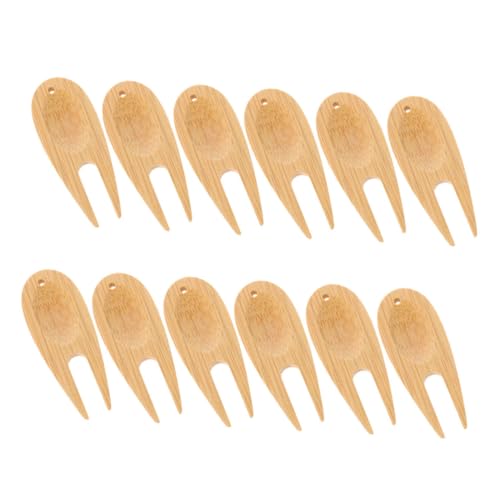 ROMISBABA 12 Stück Teiliges Golf Divot Reparaturset aus Holz Robustes Rasenpflege Werkzeug mit Golf Divot Accessory Praktischer Golfball Marker Vielseitig für Grün Fairway Pflege von ROMISBABA
