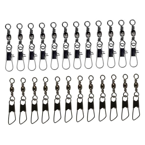 ROMISBABA 140 Stück Teiliges Angelwirbel Metall Langlebige Rollende Wirbel mit Oberem und Unterem Ring Flexibler Drehmechanismus Leichtes Angelzubehör für Angler und Freizeitfischer Robust von ROMISBABA