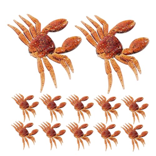 ROMISBABA 15 Stück Teiliges PVC Krebs Köder Weiche Simulation Angelköder Süßwasser Krabbenköder Wiederverwendbar Realistisch Für Barsch Sommer Herbst Angelgerät von ROMISBABA