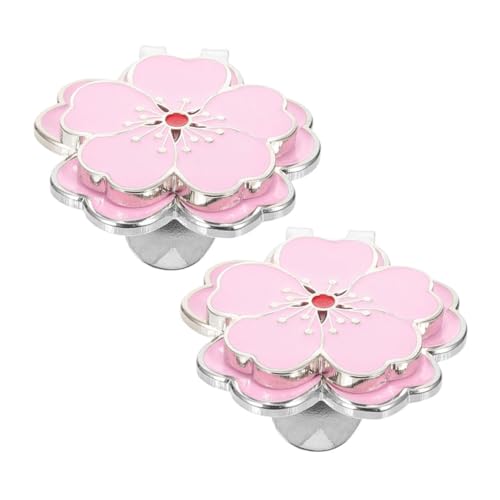 ROMISBABA 2 Stück Magnetische Golfball Marker mit Blumendesign Teiliges Abnehmbarer Clip für Golfmütze Visier und Gürtel Leichter Halter Stilvolle Rosa Praktisch und Kompakt von ROMISBABA