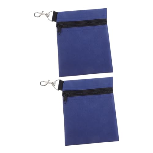 ROMISBABA 2 Stück Teiliges Golf Tee Tasche Nylon Golf Zubehör Beutel mit Stabilem Reißverschluss und Drehbarem Karabinerclip zur Aufbewahrung von Tees Bällen und Werkzeugen von ROMISBABA