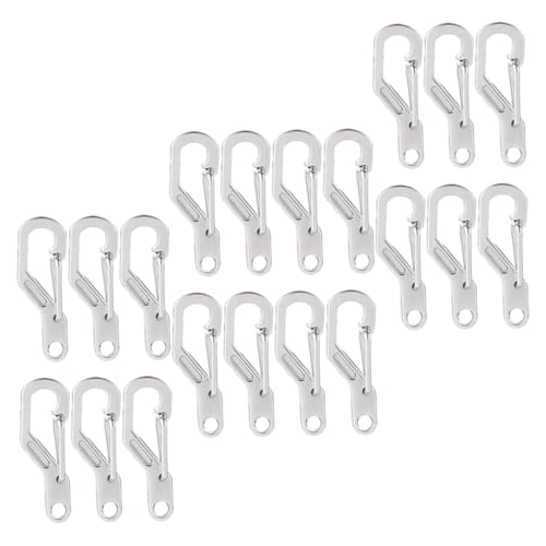 ROMISBABA 20 Stück Karabinerhaken aus Zinklegierung Leichter Outdoor Karabiner Clip für Schlüsselanhänger Vielseitiger D Förmiger Metallhaken zum Klettern Wandern und Reisen von ROMISBABA