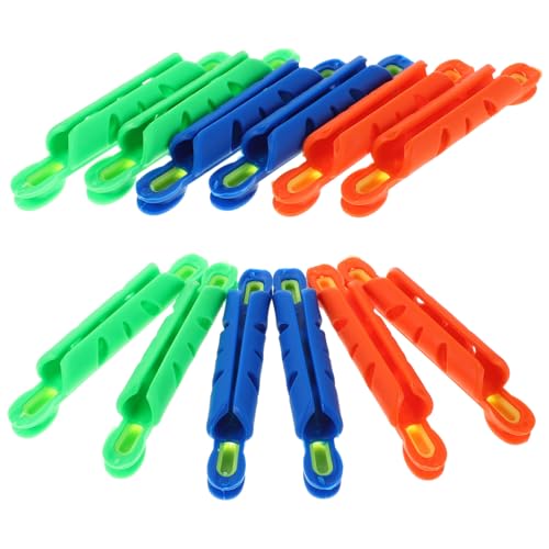ROMISBABA 24 Stück Teiliges Angelschnurhalter aus Kunststoff mit Spule und Hakenlöchern Kompatibel mit Angelruten Robuste Schnurwickler in Blau Orange und Grün für Effizientes von ROMISBABA