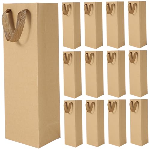 ROMISBABA 24 Stück Wein Tragetaschen Weinbeutel Weinverpackungstaschen Tragbare Handtasche Weinflaschen Tragetaschen Einzelne Rotwein Verpackungstasche Weinflaschentasche Kleine von ROMISBABA