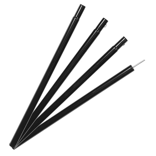 ROMISBABA 4 Stück Camping Zeltstangen aus Langlebigem Eisen Leichtes Tarp Stangen mit Speziellem Stabkopf für Einfache Bodeneinführung Stabile Zelttürme als Zeltzubehör Beim Outdoor Camping von ROMISBABA