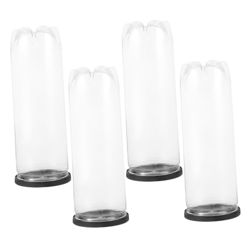 ROMISBABA 4 Stück Teiliges Transparenter PVC Tennisballbehälter mit Schwarzem Deckel Langlebig und Tragbar zur Sicheren Aufbewahrung und Organisation von Tennisbällen Praktische Kleine von ROMISBABA