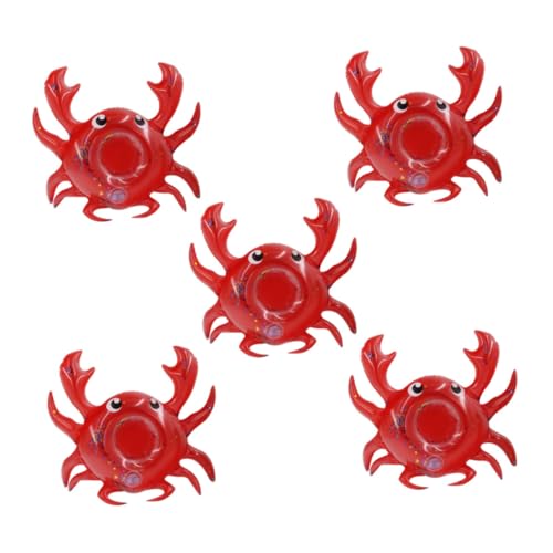 ROMISBABA 5 Stück Aufblasbare Krabben Getränkehalter aus Robustem Schwimmender Becherhalter für Pool und Strand Wiederverwendbar Modisch Geformt als Dekorativer Trinkhalter von ROMISBABA