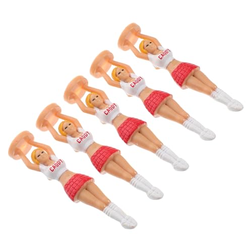 ROMISBABA 5 Stück Teiliges Lustige Golftees Damen Kunststoff mit Cheerleader Design Einfach Einzusetzen für Golftraining und Spielspaß für Golferinnen und Golfplätze von ROMISBABA