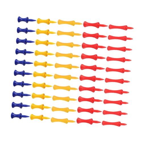 ROMISBABA 50 Stück Golftees Kunststoff Mix Langlebig Leicht Wiederverwendbar für Golfer Trainingshilfe Golfzubehör Golfs Supplies Zufällige Farbe Zufällige Farbe von ROMISBABA