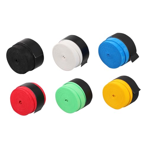 ROMISBABA 6 Stück Teiliges Tennis Badminton Rutschfestes Overgrip mit Schweißabsorption Elastisches Grip Tape für Sportzubehör Griffschutz in Farbmix von ROMISBABA