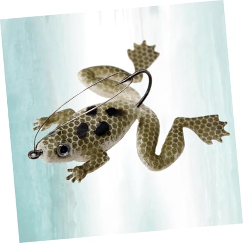 ROMISBABA 8 Stück Teiliges Froschform Angelköder mit Haken PVC Köder Reißfestes Angelzubehör für Barsche und Zander Graue Softbait Köder für Outdoor Angeln von ROMISBABA