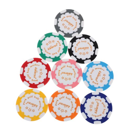 ROMISBABA 9 Stück Teiliges Set Bunte Golfball Marker Kunststoff Wetterfeste Langlebige Golf positionsmarkierer für Präzises Ballpositionieren und Turnierspiele von ROMISBABA