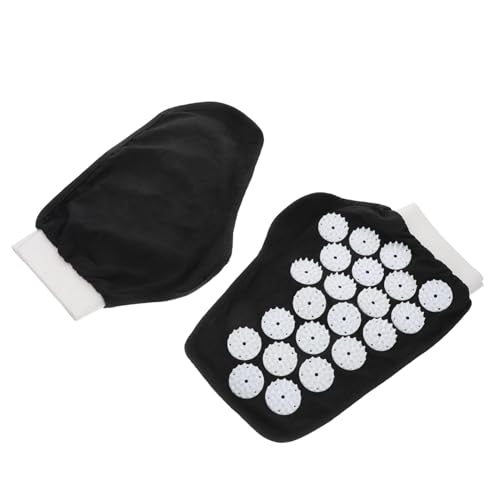 ROMISBABA Akupunkturmassaghandschuhe Akupressurhandschuhe mit Spikes Akupressur-Massagehandschuhe Spike -Handmassagegerät -Massagehandschuhe Handschuhe mit Massagespitzen Abs Schwarz von ROMISBABA
