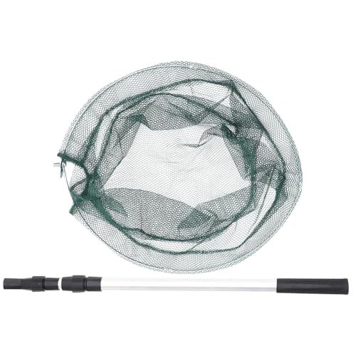 ROMISBABA Faltbares Teleskop Fischernetz Aluminiumlegierung mit Sicherer Netzbeschichtung für Aquarien Teiche Seen Leichtes Langlebiges Kescher für Schonenden Fischfang und Schnelle von ROMISBABA