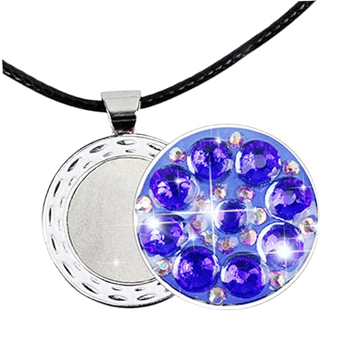 ROMISBABA Golf Ball Marker Kette mit Blauem Kristall Robuster Metall Golf Hut Clip Tragbares Golfzubehör Praktischer Ballmarkierer Stilvoller und Langlebiger Golfspieler Geschenkartikel von ROMISBABA