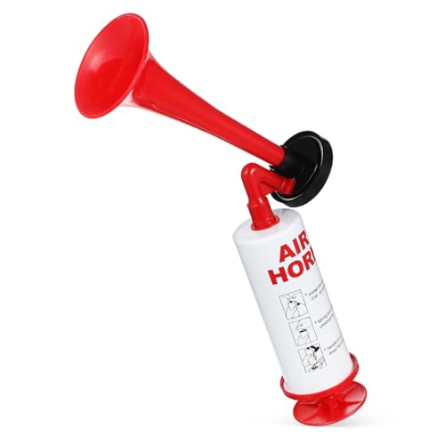ROMISBABA Handluftpumpe Air Horn Rot Handliches Warnhorn mit Pumpfunktion Leichtes Robust Kunststoff für Sportveranstaltungen Partys und Notfälle Einfach zu Bedienen Tragbar von ROMISBABA