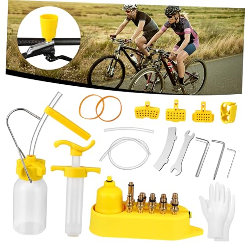 ROMISBABA Hydraulisches Mountainbike Scheibenbremsen Entlüftungsset Mineralöl Befüllwerkzeug mit Mehrfachanschlüssen und Reparaturwerkzeugen für Fahrradbremsen Wartung von ROMISBABA