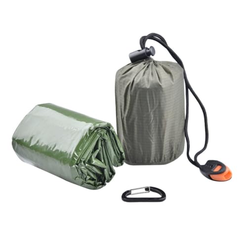 ROMISBABA Notfallschlafsack Ultraleichtes Outdoor Survival Schlafmatte mit Aluminiumfolie Wärmeschutz für Camping Wandern Notfall und Hilfe Kompakt Winddicht Reflektierend mit Signalfarbe von ROMISBABA