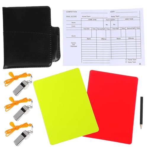 ROMISBABA Sport Schiedsrichter mit Rote Gelbe Karten Pfeifen Score Sheet und Bleistift Langlebig und Leicht für Fußball Basketball Volleyball Spiele Geeignet von ROMISBABA