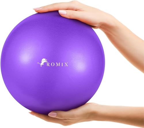 ROMIX Gymnastikball, 23cm Einfach Aufblasbarer Pilates Ball für Stabilität und Balance, Anti-Burst Kleingeräte Yogaball für Physiotherapie Übung, Fitnessball für Home Gym Büro Core Training Workout. von ROMIX