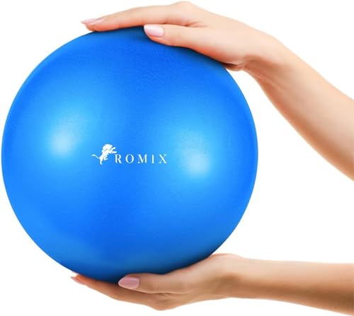 ROMIX Gymnastikball Klein 23cm Pilates Ball Einfach Aufblasbarer für Stabilität und Balance, Anti-Burst Yoga Ball für Physiotherapie Übung Fitnessball Gym Ball Büro Core Training Workout Sitzball Home von ROMIX