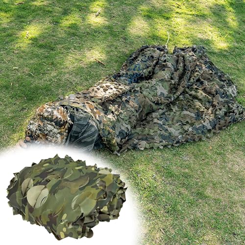 RONGESAEFS Tarnnetz Camouflage Netz 4x4m(13x13ft),Woodland Armee Tarnung Net,Sonnenschutz Tarnung Netz,Militärnetz,Für Jagd Autoabdeckung Schatten Dekoration von RONGESAEFS