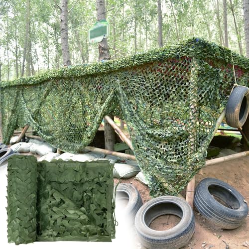 RONGESAEFS Tarnnetz Camouflage Netz Grün 3x4m(9.8x13ft),Camouflage Netz,Sonnenschutz Tarnung Netz,Militärnetz,Für Jagd Autoabdeckung Schatten Dekoration,Grün von RONGESAEFS